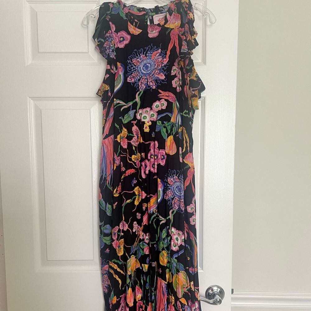 Banjanan Hannah Dress Eden Garden print Midi size M